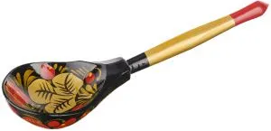 "Хохлома" LHL6401 Ложка деревянная полубаская, роспись хохломская традиционная.