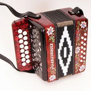 «Шуйская гармонь» S20XL-C-RED Гармонь "Ромашка" 15х12-I, красная, палехская роспись.