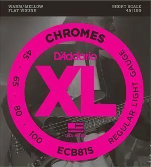 D'Addario ECB81S Chromes (45-100) Комплект струн для бас-гитары, Short Scale.