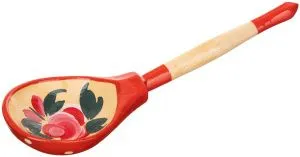 "Хохлома" LHL6601 Ложка деревянная полубаская, роспись "Матрешка".