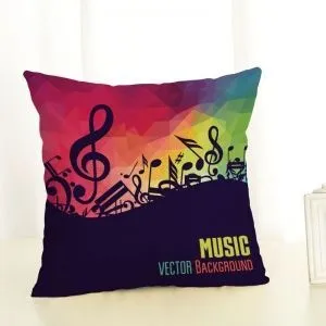 Чехол на декоративную подушку. Music Vector Background. Хлопок. Размер 45 х 45 см.