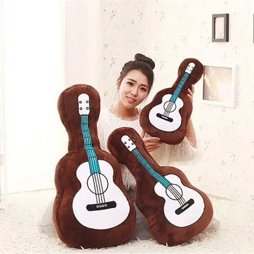 Подушка декоративная Коричневая гитара. Размер 45 см.